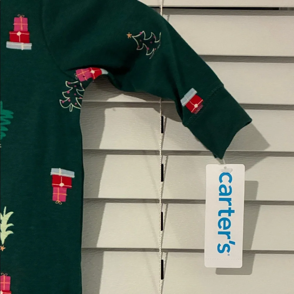 Carter's Green Footie with Red and White Accents